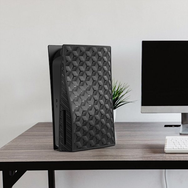 PS5 Faceplate Cover Case Skin til PS5 Konsol, PS5 Sorte Sideplader Skal til Playstation 5 Disk Edition
