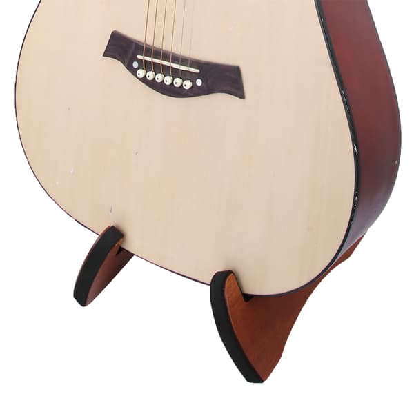 Mahogny Trä Gitarrställ Bärbar Fällbar Basgitarr Fäste Hållare
