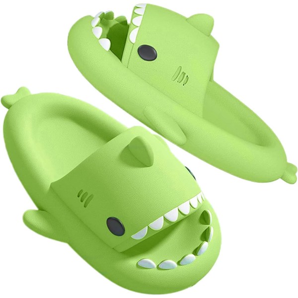 WJ Sjove Haj Sandaler til Bad Bruser Skridsikre Udendørs Par Sommer Sandaler til Mænd Kvinder 2-apple Green 21.5~23.0 cm