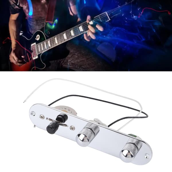 Elektrisk gitarr kretskort 3-vägs kontrollmontering metallersättning med 2 skruvar