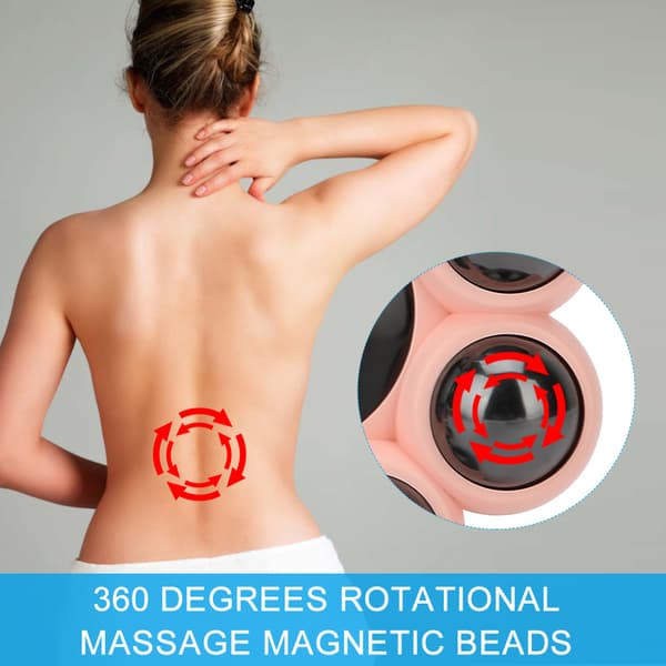 Mini Octopus Form Massager Elektrisk Cervikal Midja Kropp Värme Massage VerktygRosa