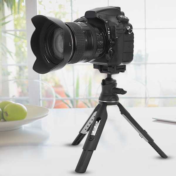 Svart bärbar mini 5-växlad justerbar skrivbordsstöd fäste stativ för smartphone rörelsekamera DSLR