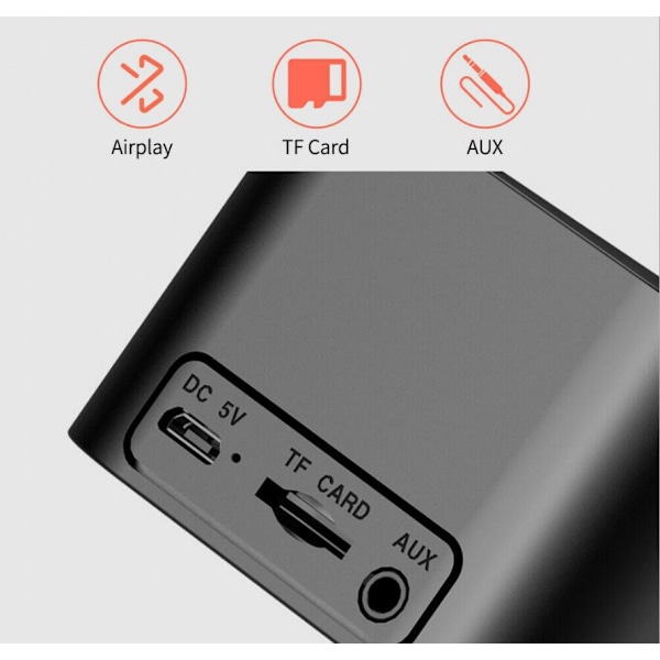 Multifunktionelt vækkeur spejl LED vækkeur multifunktionelt trådløst Bluetooth (rød)