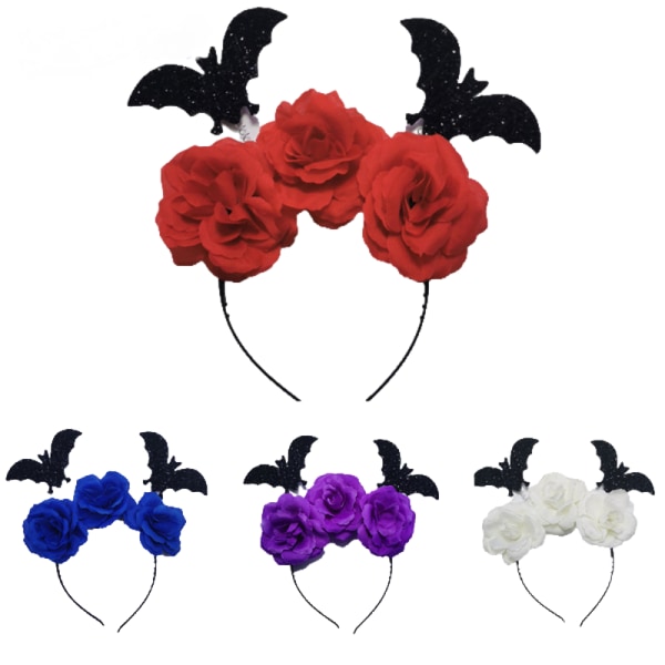 2-pack Halloween fladdermus huvudband barn huvudbonad hårband prydnad häxa frisör häxa klä ut sig rekvisita (svart)
