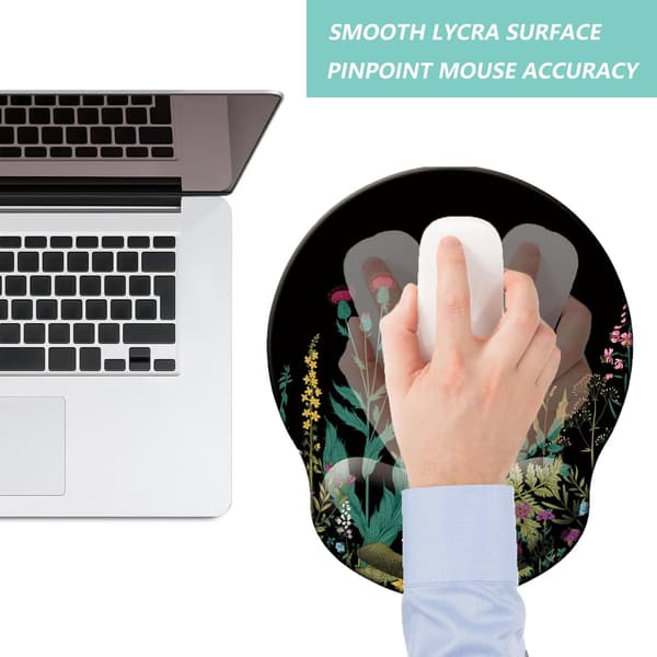 Musematte med håndleddstøtte, ergonomisk musematte med minnefoam håndleddstøtte, sklisikker gummi bunn spillmusematte for hjemmet