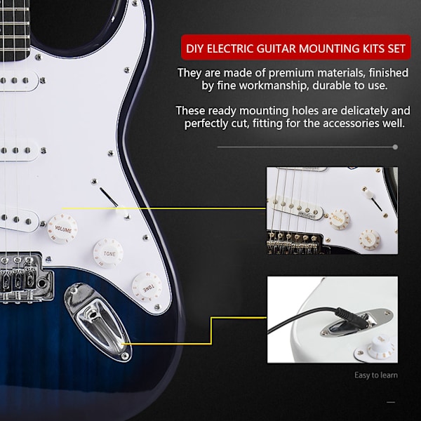 1 Set DIY Elgitarr-kit Pickguard Bakplatta Bro System för ST-stilgitarrer