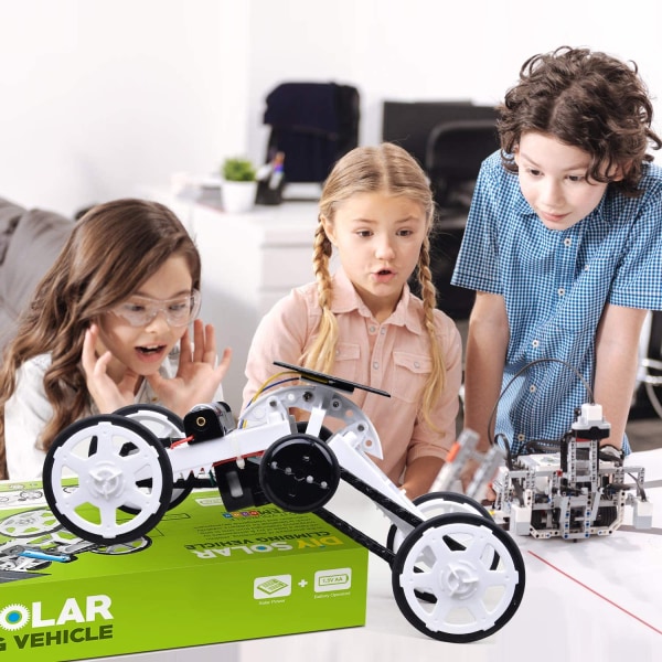Barn gör-det-själv-billeksaker Stam 4wd Motorklättringsfordon Elektriska Solar Science DIY-billeksaker 4wd mekanisk konstruktion Lastbilsleksakssats Lämplig för 6-12 år