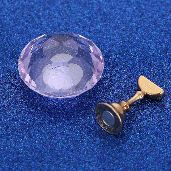 Magnetisk negletip øvelsesstand base krystal legering holder neglekunst display stand lilla
