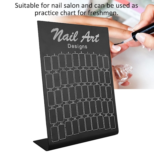 50 stk. Neglekunst Falske Spidser Diagram Display Board Palet Negletips Polsk Gel Farvekort (Sort)