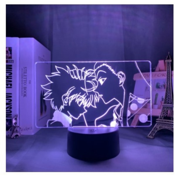 Wekity 3D Illusion Nattljus Anime Character Skrivbordslampa USB -driven 7 färger LED-ljus med pekbrytare för barn Present inredning i sovrummet