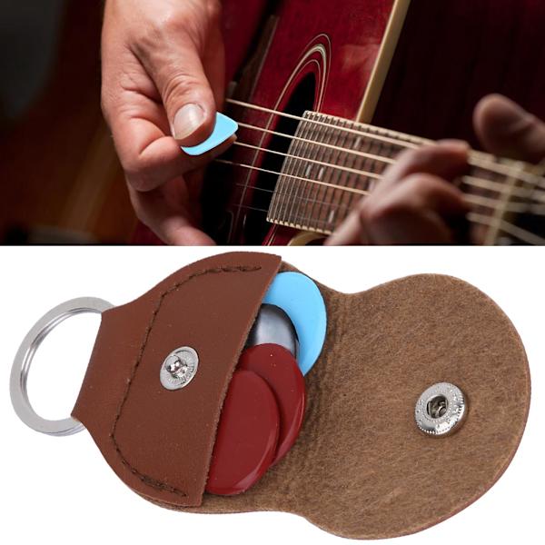 4 st slumpmässiga färger elektrisk bas akustisk gitarr plektrum med plektrumväska (brun väska)
