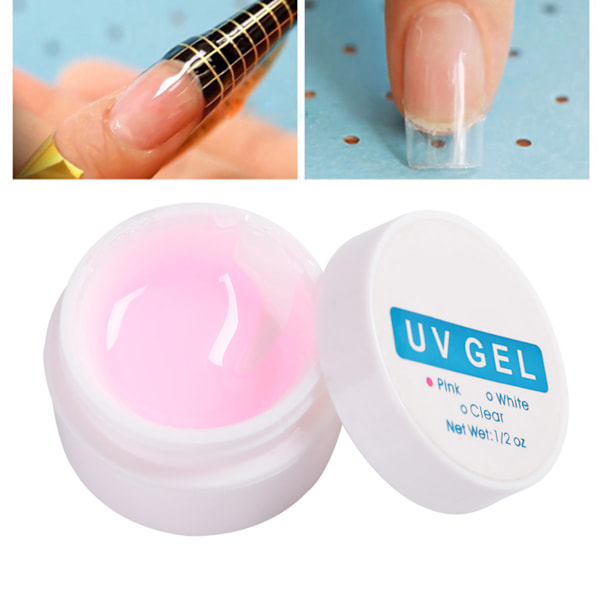 Snabbtorkande kristalllim för nagelförlängning Manikyr UV-gel Builder nagellim rosa