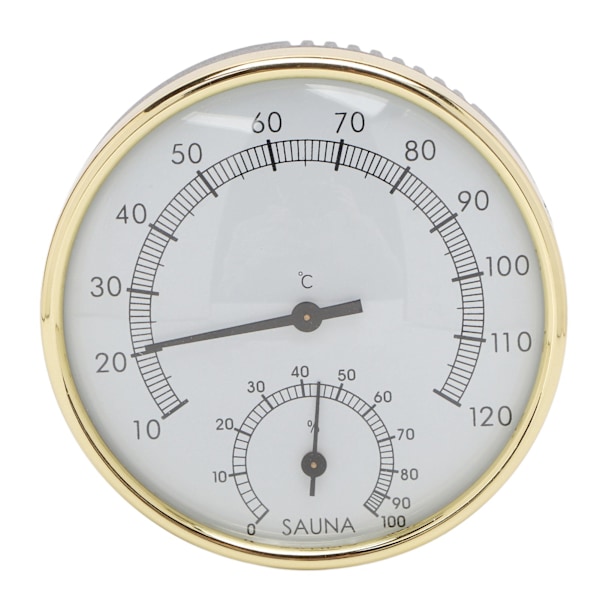 Sauna Room Thermometer Wall Mounted Clear Scale Physical Induction Stainless Steel Hygrometer