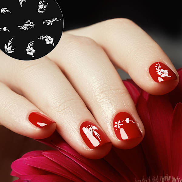 Rustfrit stål neglekunst stempelplade DIY manicure trykbilledskabel (A01)