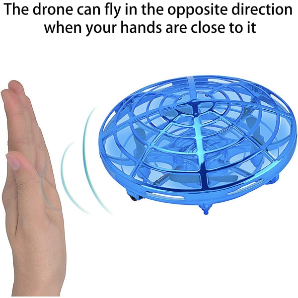 Lasten ja poikien lelut, käsin ohjattava lentävä pallo, interaktiivinen liikeinduktiohelikopteripallo 360° kiertävällä ja loistavalla LED-dronella, lentävä lelu