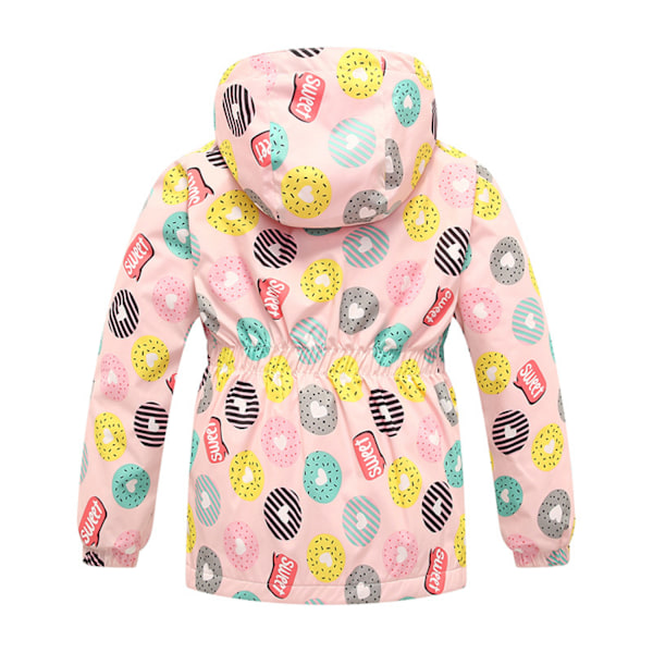 Tyttöjen Sadetakki, Tuulenpitävä Lasten Sadetakki Vedenpitävä Vetoketjullinen Takki Fleece-Vuorella, St-01, 110CM