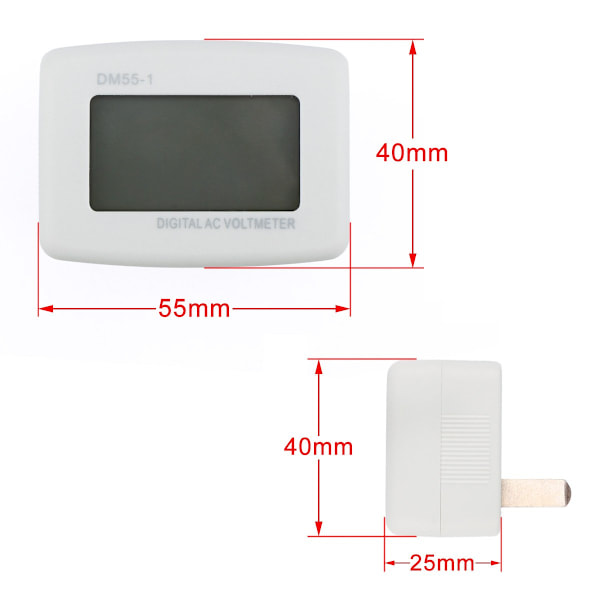 AC-mittaripää pyöreä liitin DM55-1 110V-220V digitaalinen AC LCD digitaalinen näyttö volttimittari