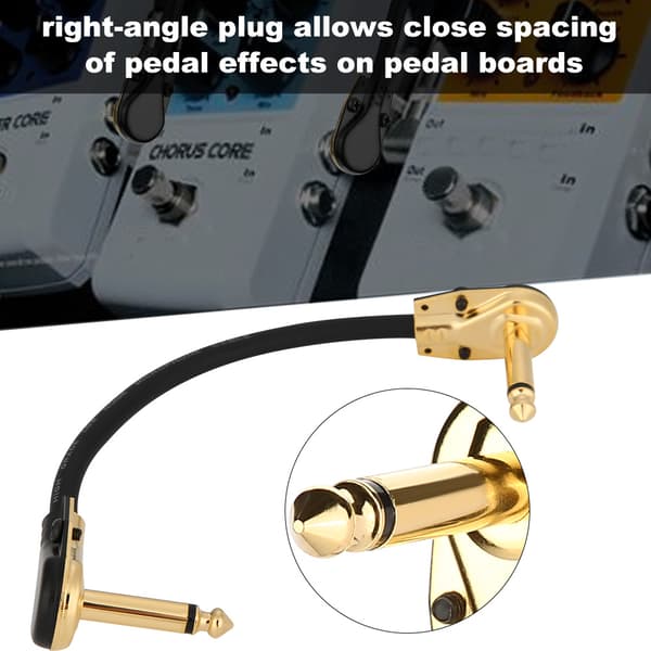 1/4\" Vinkel Audio Patchkablar Sladdar för Elektrisk Gitarr Effektpedal (15cm-3st)