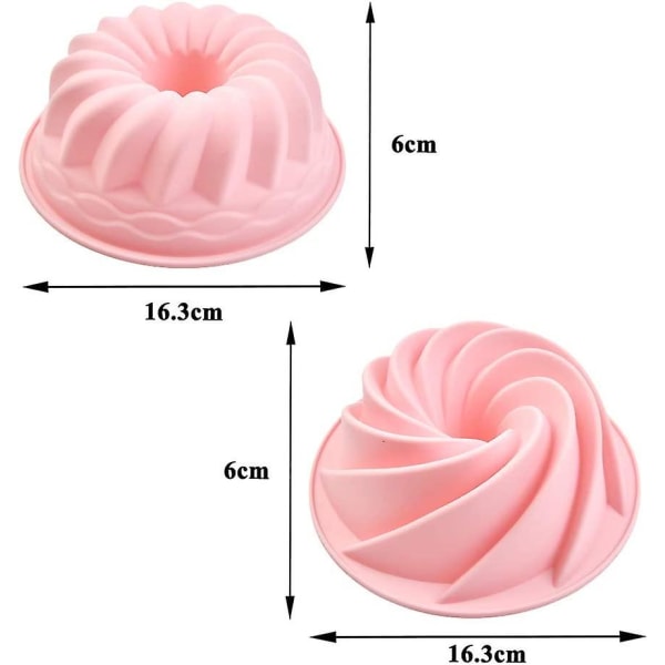 2 stycken 6 tums silikon form Non-stick tårtform Spiral tårtform