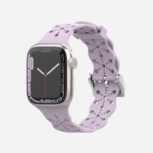 Watch Apple iWatch 6/5/4/3/2/1 Generation SE Hollow Lace Solid Silikonrem --- Lila（38/40/41MM）