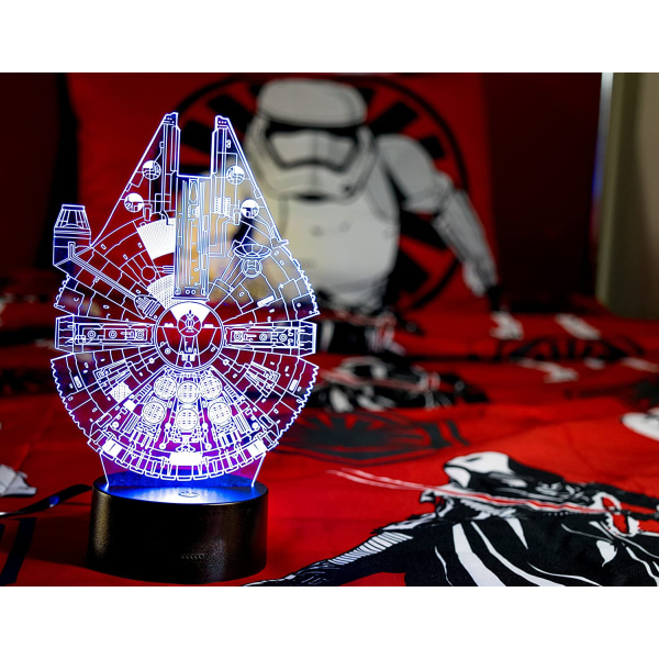 Star Wars lampa 3D nattlampa Millennium Falcon, fantastiska Star Wars-presenter till män och barn, perfekt födelsedagspresent till Star Wars Decor ROM-fans