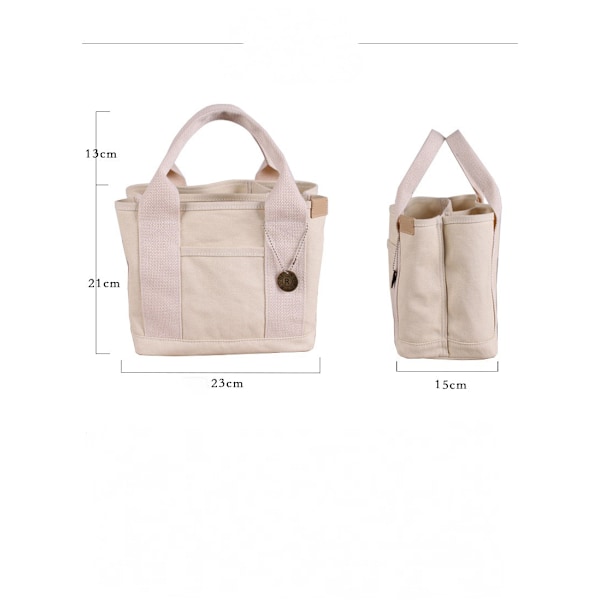 Dam Canvas Väska, Tote Väska Strandväska Bento Väskor Handväska Axel Cross Body Väska Dam Casual Chic Väskor, Vit