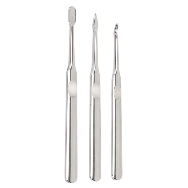3-pack Nagelkutikula Trimmer i Rostfritt Stål Professionell Nagelkutikula Avlägsnare Pusher för Manikyr