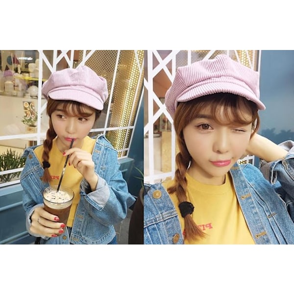 Damernas Retro Spetsiga Ivy Newsboy Paperboy Gatsby Cabbie Painter Cap Hattar (5-Rosa)