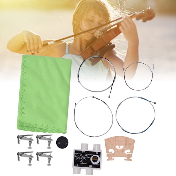 Violintillbehörssats Duksträng Stum Brosträng Justerare Kit för Violinersättningsdel