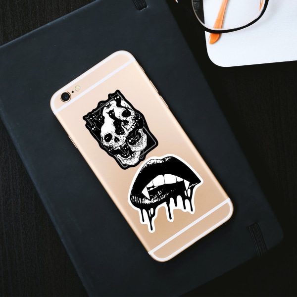 Skräck Gothic Personality Punk Stickers, set med 100, vattentät och UV-beständig, perfekt för alla dina prylar