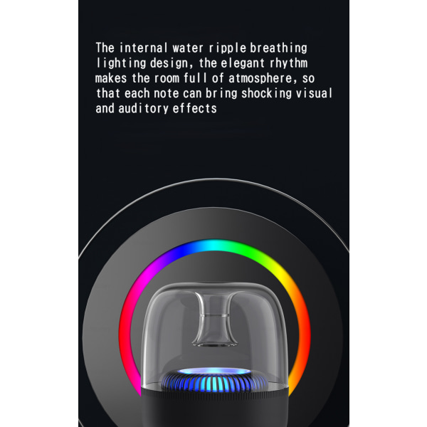 F7 bluetooth-högtalare transparent färgglatt ljus Blå