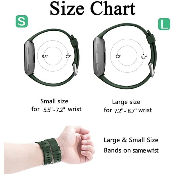 Det smarta watch är kompatibelt med Fitbit versa Smartwatch, versa 2 och versa Lite se klockor för kvinnor och män（ Olive-S）