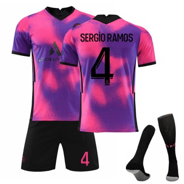 2021 Paris 3 bortefotballdraktsett med sokker - nr. 4 SERGIO RAMOS #3XL No.4 SERGIO RAMOS #3XL