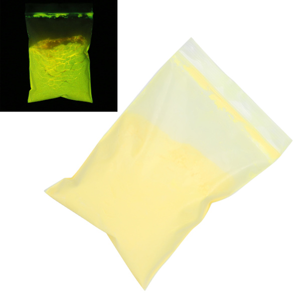 Nagelkonst Luminous Pulver DIY Hög Ljusstyrka Luminous Färgpigment Dekoration 100g Guldgul