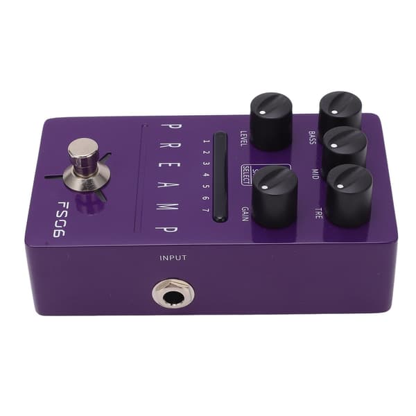 Guitar Effektpedal Metal Lilla 1/4in Interface Parametre Gemmes Enkelte Effektpedal DC 9V