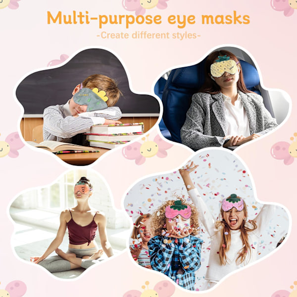 Söt Jordgubbsögonmask, Mjuk Plysch Ögonbindel Rolig Nyhet Frukt Sovmask Ögonlock Skydd för Barn Flickor Pojkar Kvinnor M