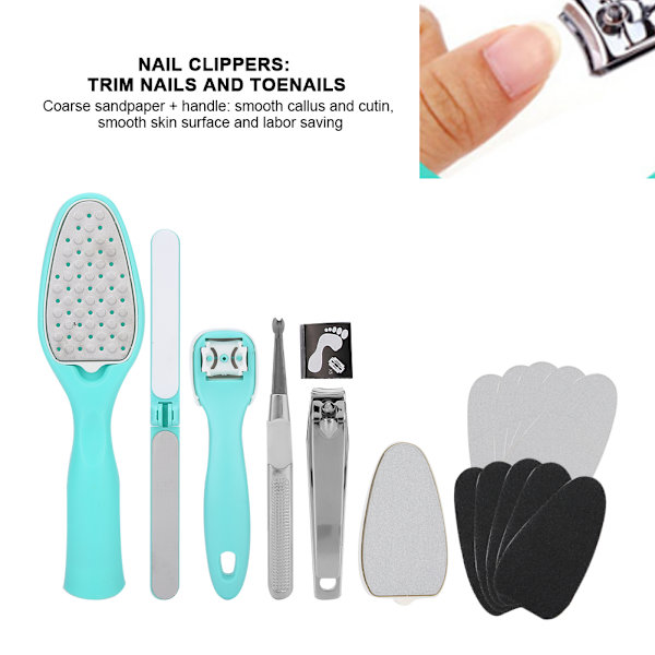 8 st multifunktionell manikyr pedikyr nagelklippare set nagelvård kit verktyg (8 st)