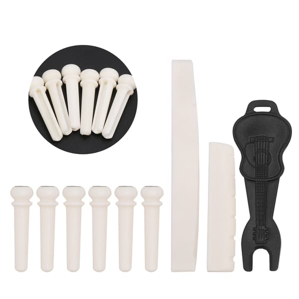 Folk Guitar Bridge Pin Kit Bone Saddle Nut Nail Puller Musikinstrument Tilbehør