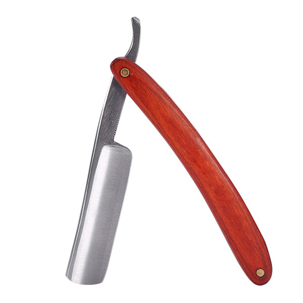 Män hopfällbar sandelträ handtag rostfritt stål blad manuell rakhyvel skägg rakning verktyg