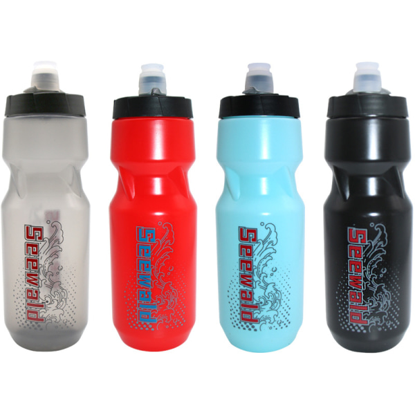 Mountainbike-cykelvattenflaska med stor kapacitet, bärbar plast, utomhussporter, vattenflaska, transparent grå, 610 ml
