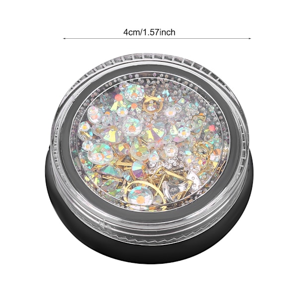 Farverige skarpe bund neglekunst Rhinestones Glitter Manicure DIY dekoration tilbehør guld