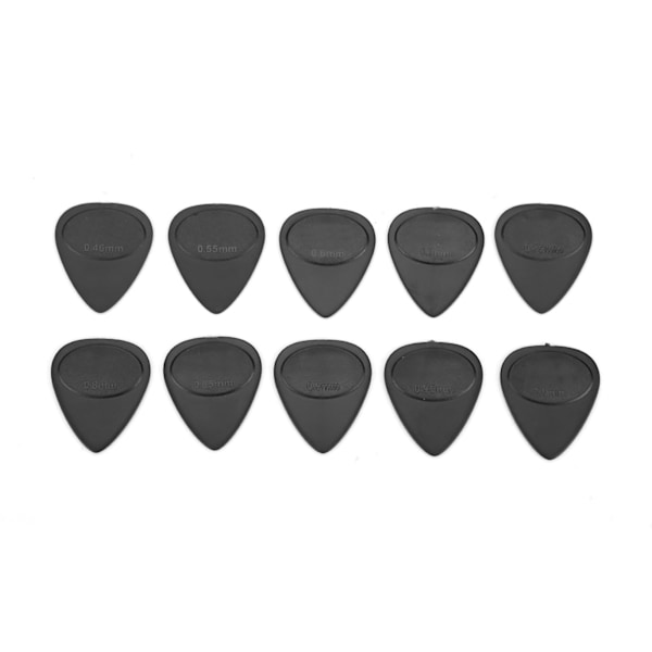 10 stk gitarplekterholder Plectrum musikkinstrument tilbehør (0,46 mm-1 mm tykkelse) (svart)