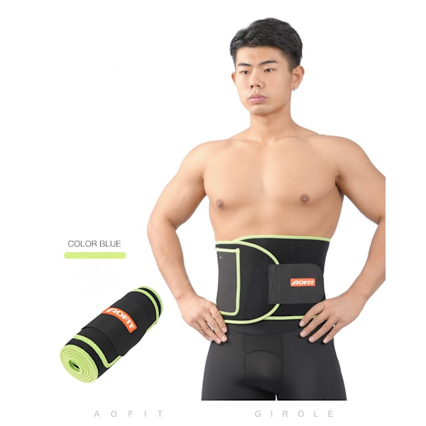 Taljetræner Bælte Rygstøtte Sports Slankning Body Shaper Bånd med Dobbelt Justerbar Mave til Fitness Træning, Unisex-Grøn-XL