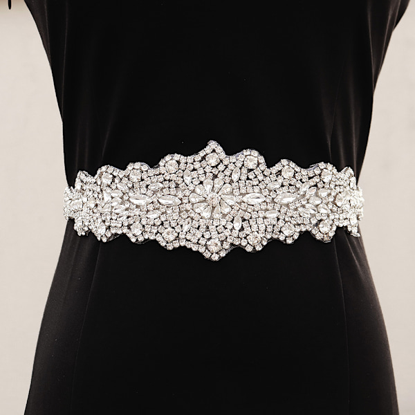 Bröllopsbälte Inlagt Rhinestone Midjekedja, Brudtärnsbälte Dam Bröllopsklänningstillbehör