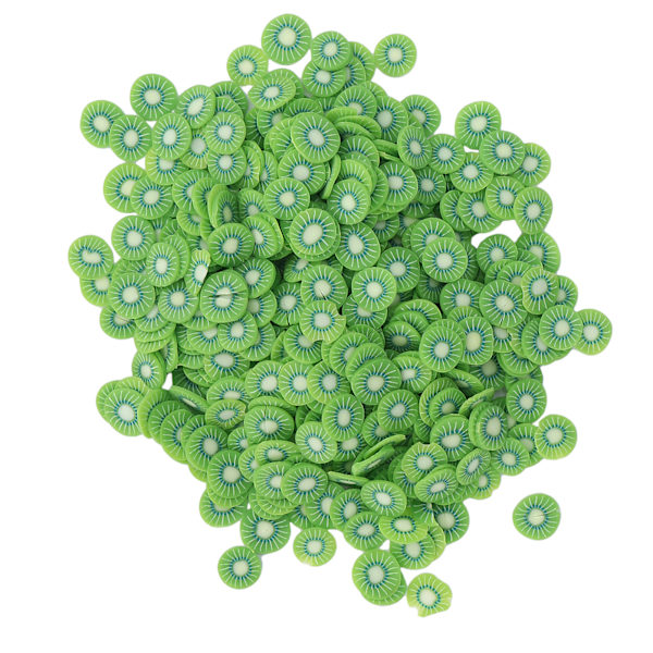Fruktformade nagelkonstskivor Polymerlera nagelkonst Mobiltelefon Glasögon Dekorationstillbehör 10g/förpackning Kiwi