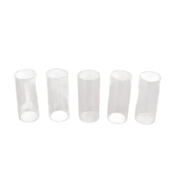 5PCS Elektrisk Gitarr Slides Transparent Glas Cylindrisk Slide Tone Bar 61MM Längd