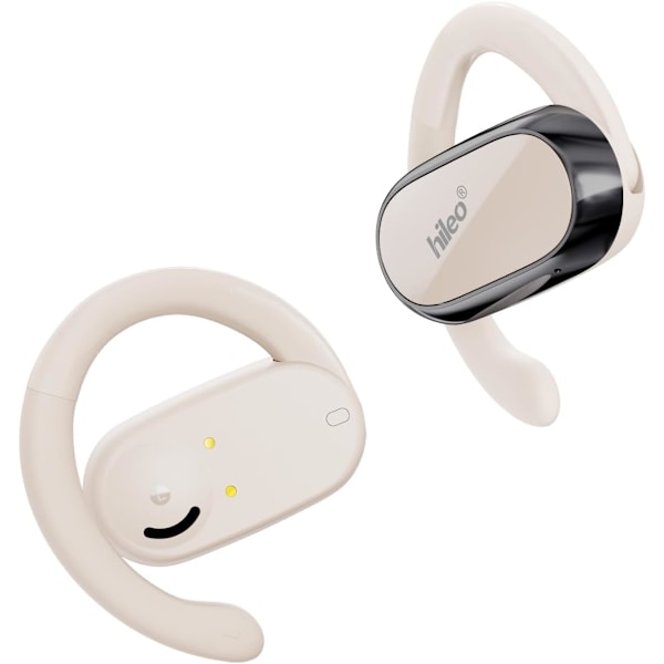 Öppna öronhörlurar och öronsnäckor, öppen öronkonstruktion, långvarigt batteri (48 timmar), LED-display, Bluetooth 5.3, Hi-Fi-ljud, öronsnäcka