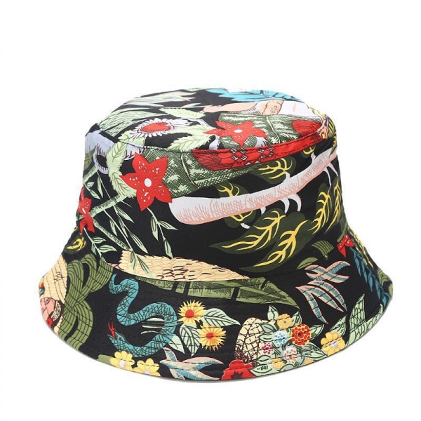 Söt Bucket Hat Beach Fisherman Hattar för kvinnor, vändbara dubbelsidiga unisex (HATK020)