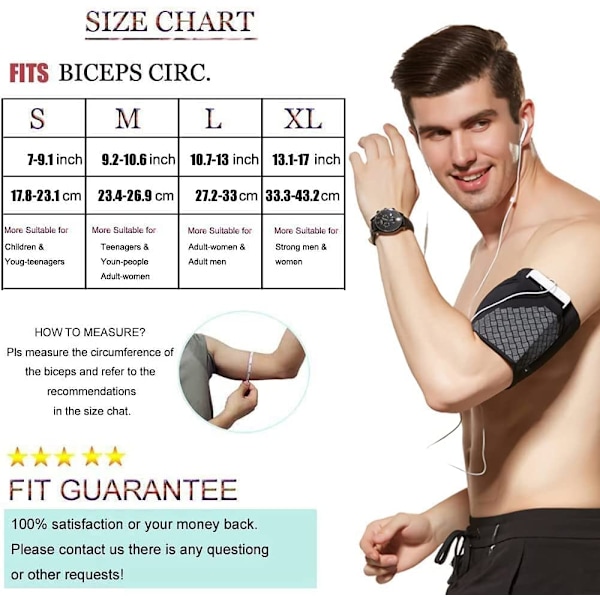 Universell sportarmband för alla mobiltelefoner. Telefonarmband för löpning, fitness och gymträning Passar telefoner upp till 7\" rosa garn M