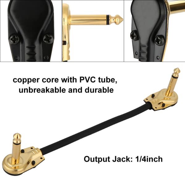 1/4\" Vinkel Audio Patchkablar Sladdar för Elektrisk Gitarr Effektpedal (15cm-3st)